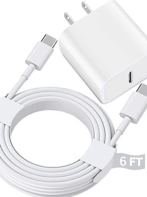 USB C Fast Charger for iPad Pro 13/12.9/11 in 2025/2024/2022/2021/2020/2018,iPad 10/11th(A16),iPad Air 4th/5th,iPad mini 6/7th,iPad Charger Fast Charging Wall Charger Block with 6FT USB C to C Cable