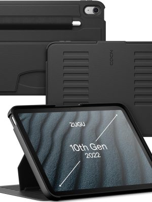 ZUGU CASE for iPad 10.9 Inch Case iPad 11th/10th Generation (A16 2025/2022), Slim Protective Magnetic Stand & Sleep/Wake Cover 11th/10th Gen iPad Stand, Model #s A2696, A2757, A2777, Stealth Black